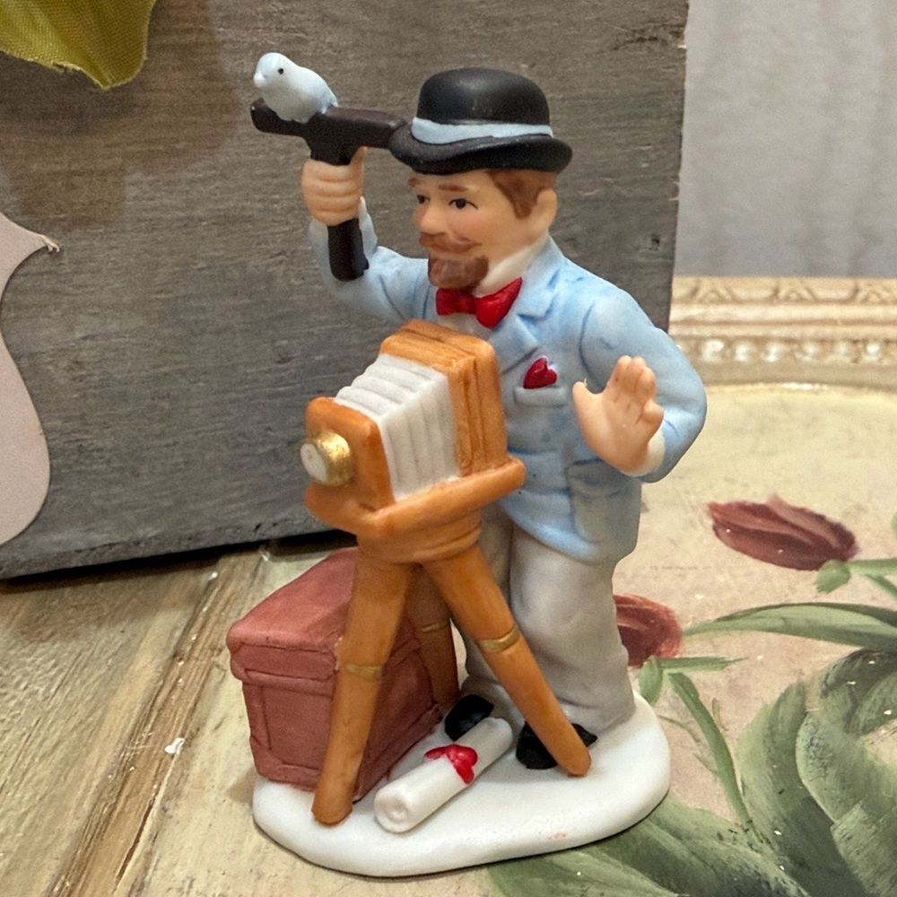 Vintage 1996 Lefton Colonial Village Michael Brady Junior Photographer Figurine
